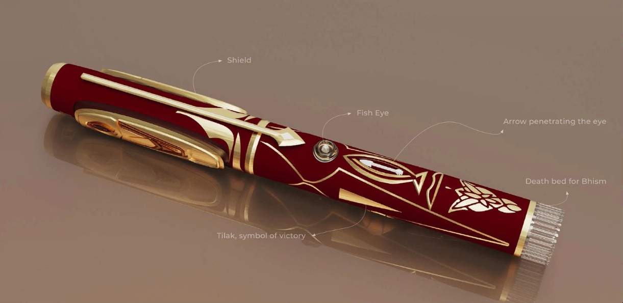 Macro detail shot of pen craftsmanship
