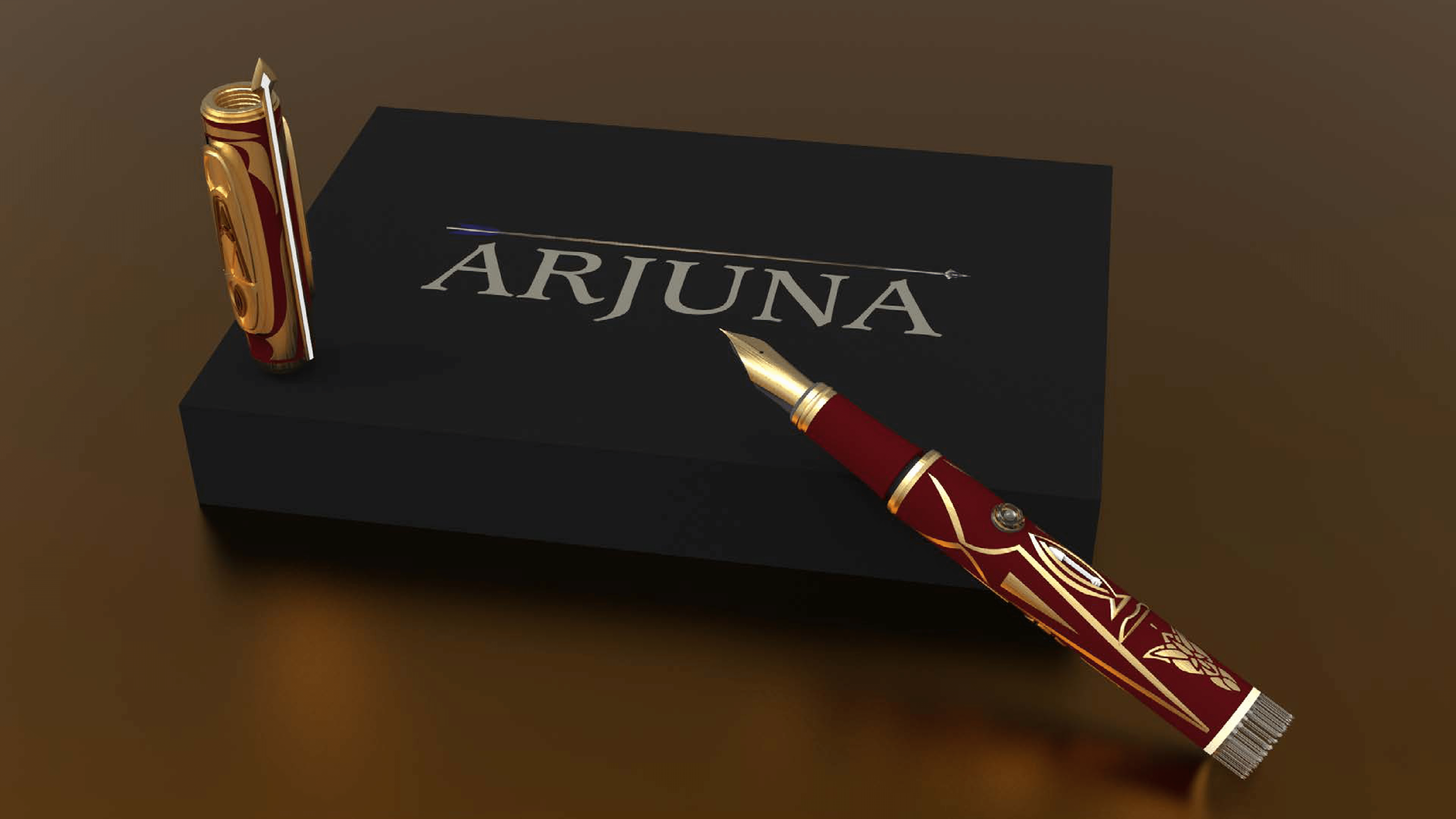Arjuna luxury statement pen — hero render