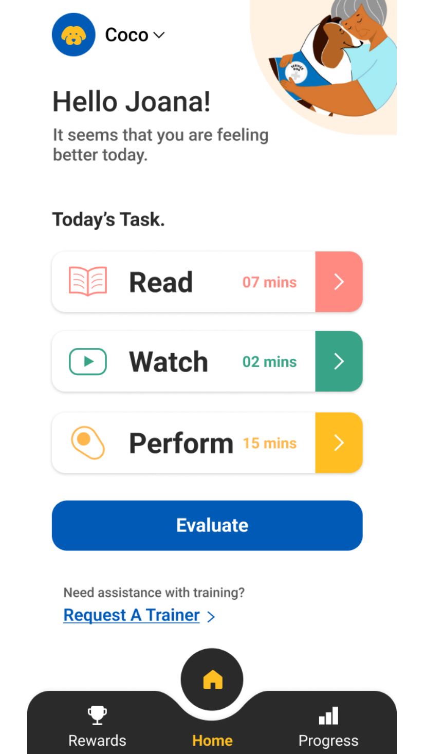 Whistle Paws app home screen